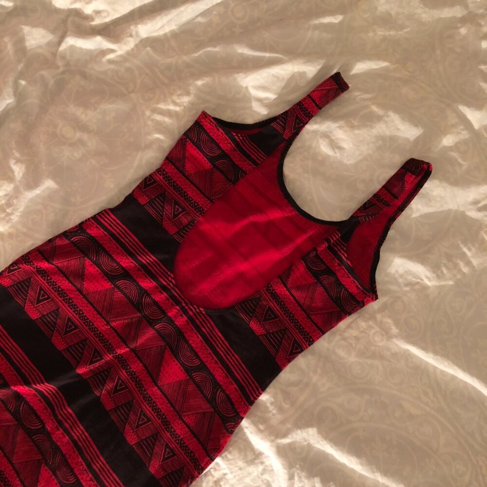 BRAND NEW Vintage American apparel red tribal dress size M